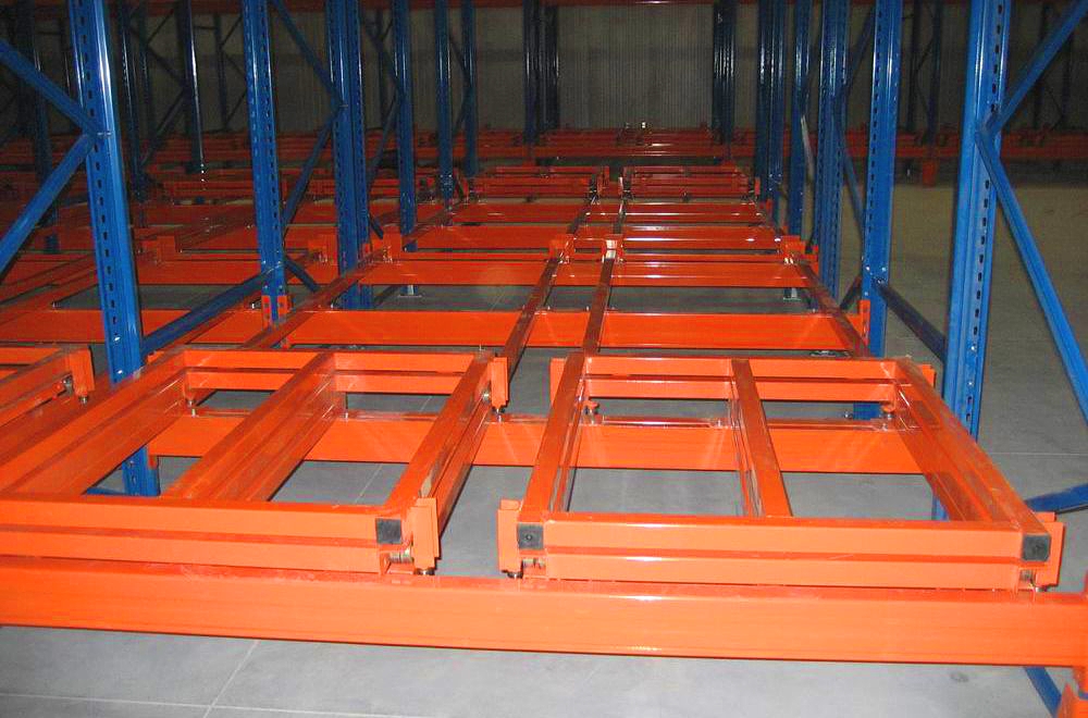 Sistema de rack de paletes push back